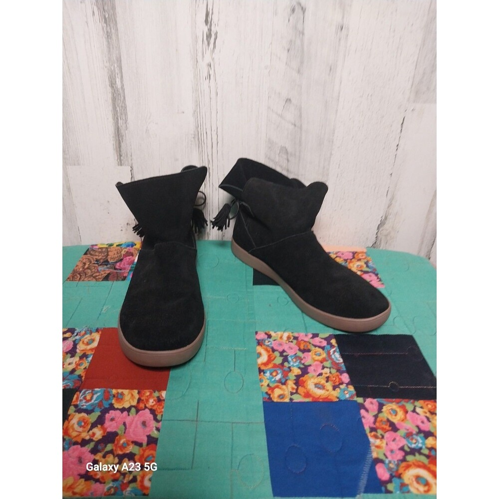 UGG Koolaburra - Skyller Suede Tassel Ankle Boots Black Women's Size US 11
